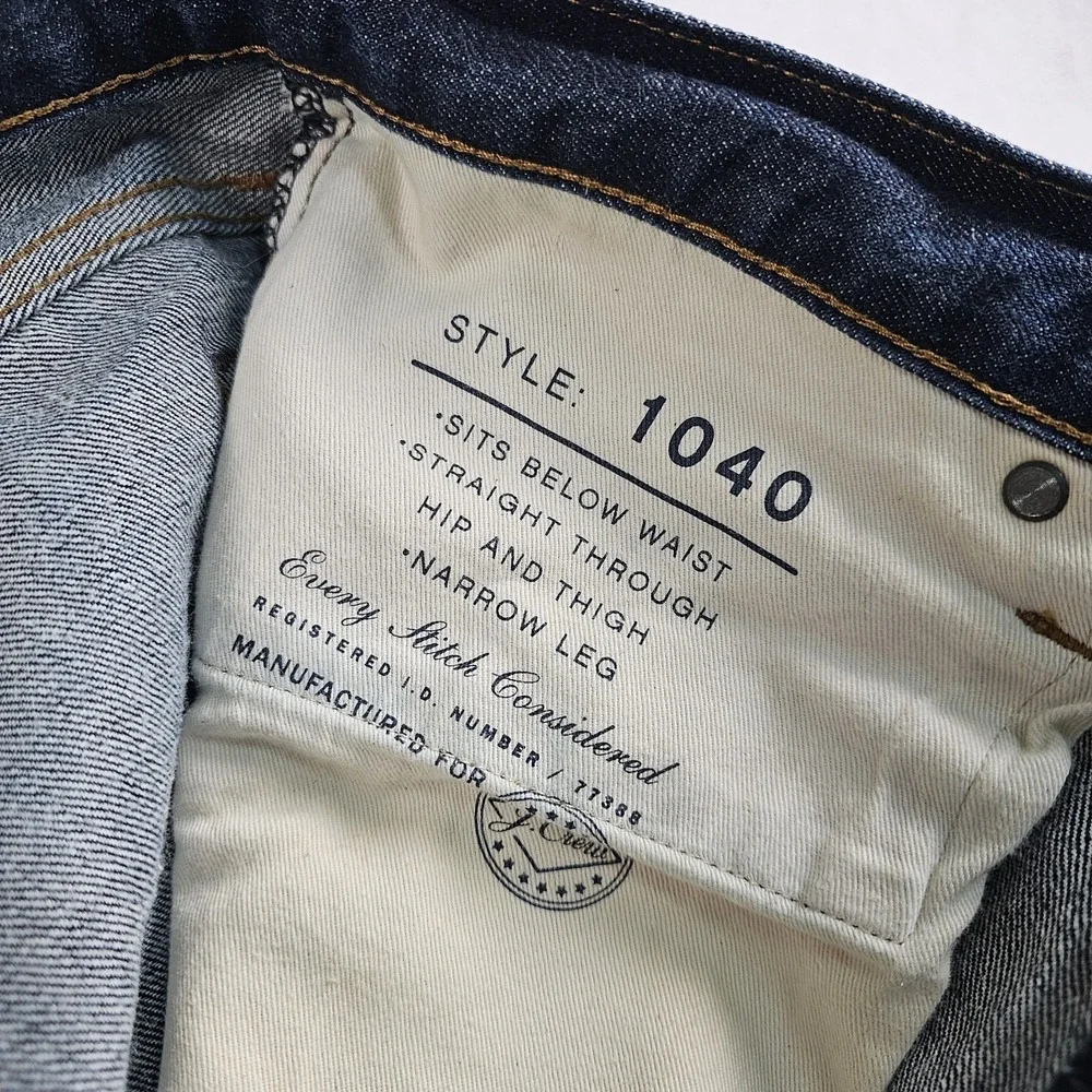 J.Crew 1040 Jeans Men 36x32 Kaihara Denim Japanese Fabric Dark Wash C9053 Indigo
